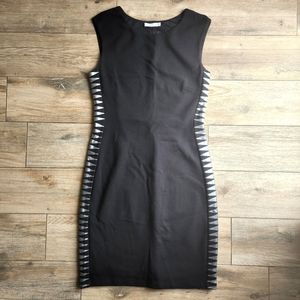 Bailey 44 Black and Silver Metalic Sheath Dress M